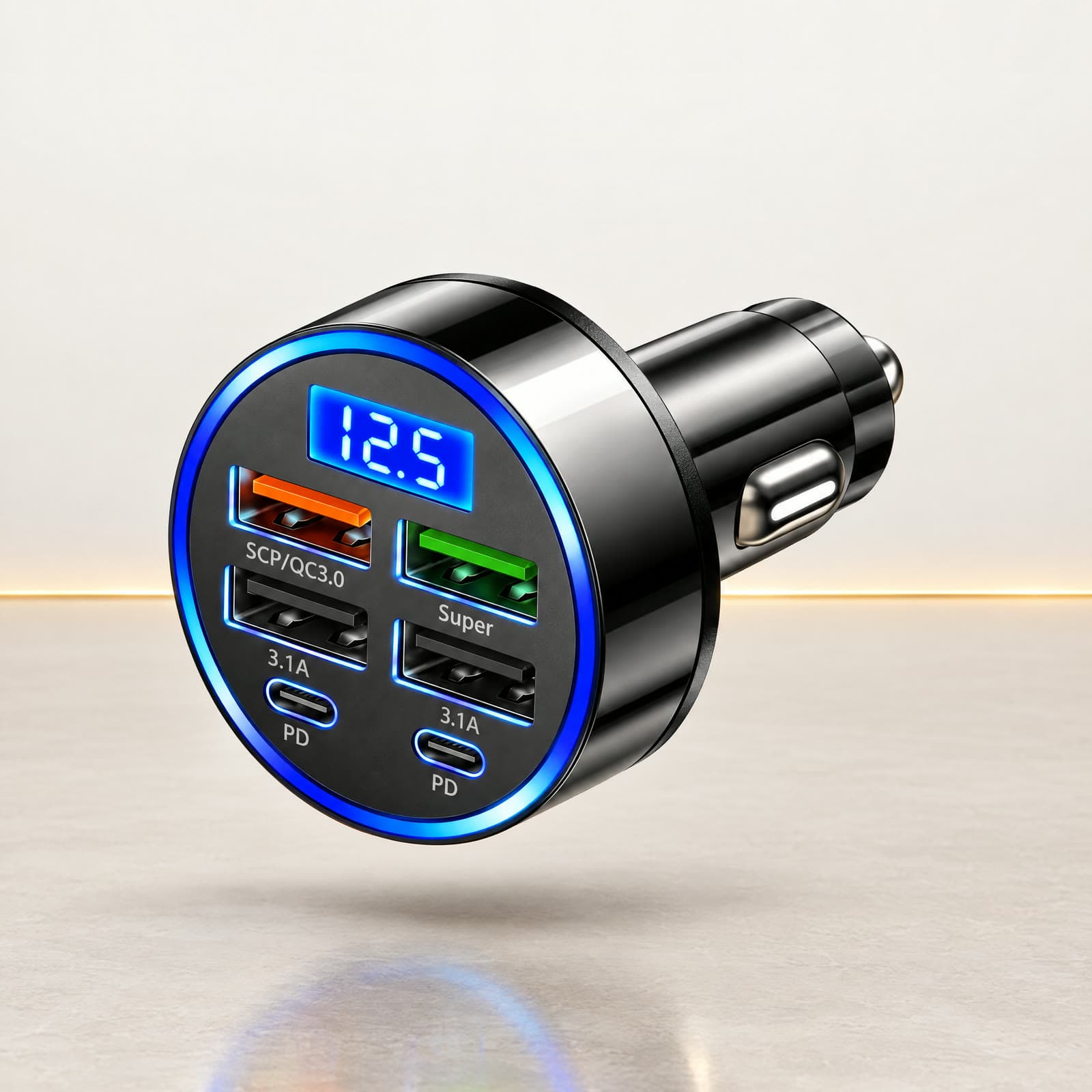 Adaptador de Carro Carregador 6 Portas USB
